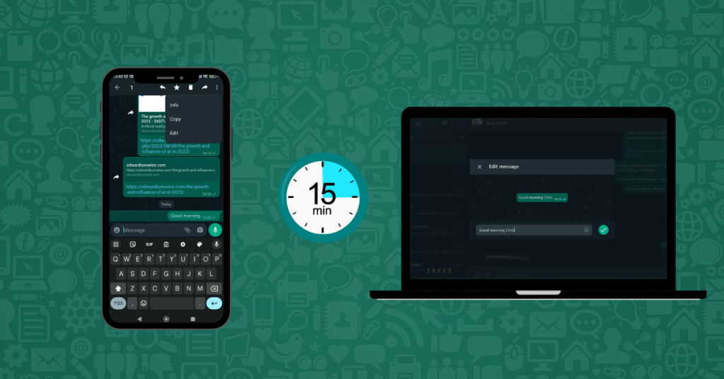 Edit your whtatsapp messages within a window period of 15 minutes