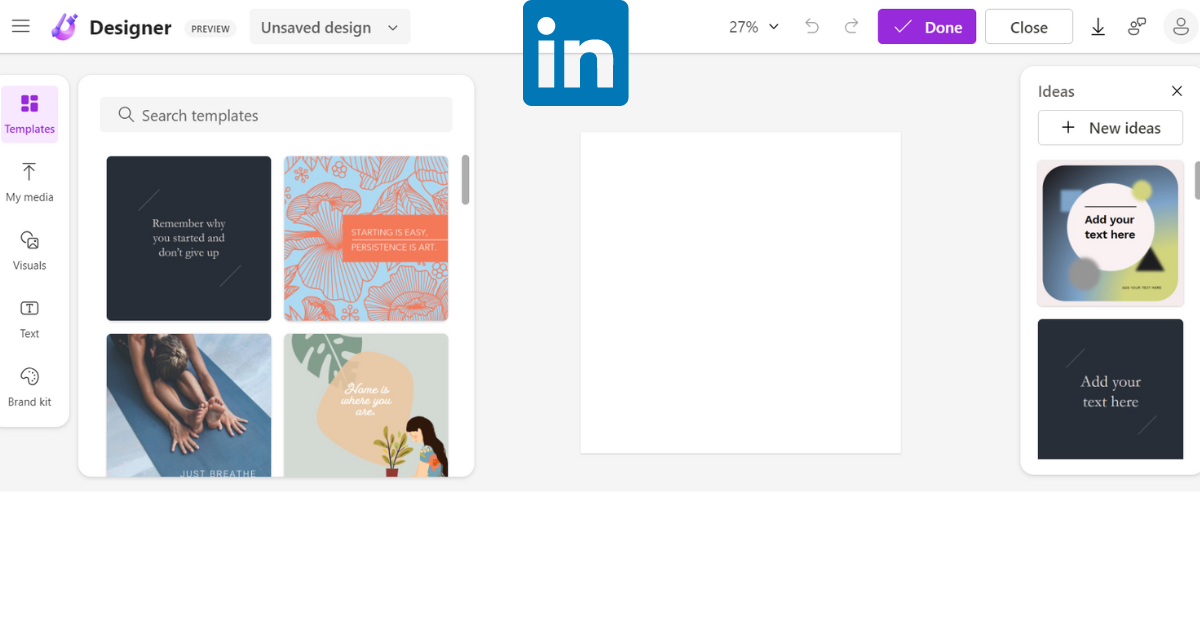 LinkedIn adds graphic design feature | Microsoft Designer